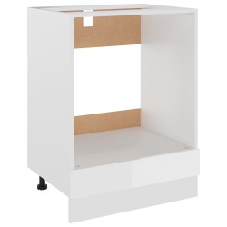 vidaXL Armario de horno madera ingeniería blanco brillo 60x46x81,5 cm