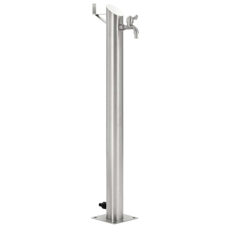 vidaXL Columna de agua de jardín acero inoxidable redonda 95 cm vidaXL Columna de agua de jardín acero inoxidable redonda 95 cm