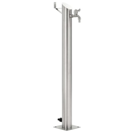 vidaXL Columna de agua de jardín acero inoxidable redonda 95 cm