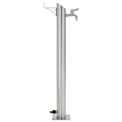 vidaXL Columna de agua de jardín acero inoxidable redonda 95 cm