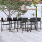 vidaXL Juego de comedor para jardín 9 piezas negro