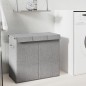 vidaXL Cesto ropa sucia plegable lino sintético gris 64,5x34,5x59 cm vidaXL Cesto ropa sucia plegable lino sintético gris 64,5x34,5x59 cm