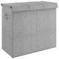 vidaXL Cesto ropa sucia plegable lino sintético gris 64,5x34,5x59 cm vidaXL Cesto ropa sucia plegable lino sintético gris 64,5x34,5x59 cm