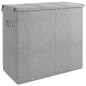 vidaXL Cesto ropa sucia plegable lino sintético gris 64,5x34,5x59 cm vidaXL Cesto ropa sucia plegable lino sintético gris 64,5x34,5x59 cm