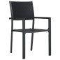 vidaXL Juego de comedor para jardín 9 piezas negro