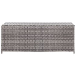 vidaXL Caja de almacenaje de jardín ratán sintético gris 120x50x60 cm