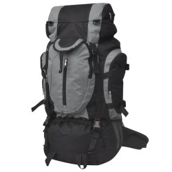 vidaXL Mochila excursionismo XXL 75 L Negro y gris