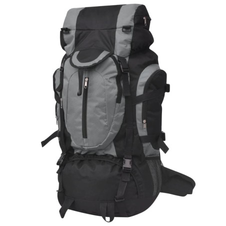 vidaXL Mochila excursionismo XXL 75 L Negro y gris