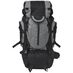 vidaXL Mochila excursionismo XXL 75 L Negro y gris