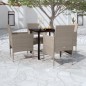 vidaXL Juego de comedor de jardín 5 piezas con cojines beige y negro vidaXL Juego de comedor de jardín 5 piezas con cojines beige y negro