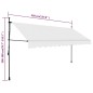 vidaXL Toldo manual retráctil con LED crema 350 cm vidaXL Toldo manual retráctil con LED crema 350 cm