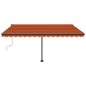 vidaXL Toldo de pie retráctil manual naranja y marrón 400x300 cm