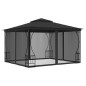 vidaXL Cenador con redes gris antracita 300x300x265 cm vidaXL Cenador con redes gris antracita 300x300x265 cm