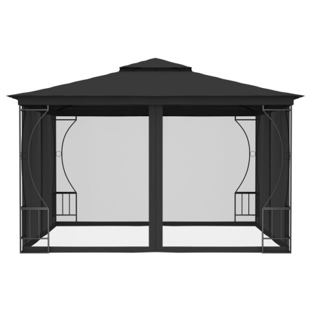 vidaXL Cenador con redes gris antracita 300x300x265 cm