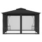 vidaXL Cenador con redes gris antracita 300x300x265 cm vidaXL Cenador con redes gris antracita 300x300x265 cm