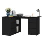 vidaXL Escritorio de esquina madera contrachapada negro 145x100x76 cm vidaXL Escritorio de esquina madera contrachapada negro 145x100x76 cm