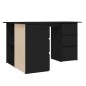 vidaXL Escritorio de esquina madera contrachapada negro 145x100x76 cm vidaXL Escritorio de esquina madera contrachapada negro 145x100x76 cm