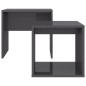vidaXL Juego mesas centro madera contrachapada gris brillo 48x30x45 cm vidaXL Juego mesas centro madera contrachapada gris brillo 48x30x45 cm
