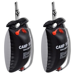 vidaXL Ducha solar portátil de camping 20 L 2 unidades