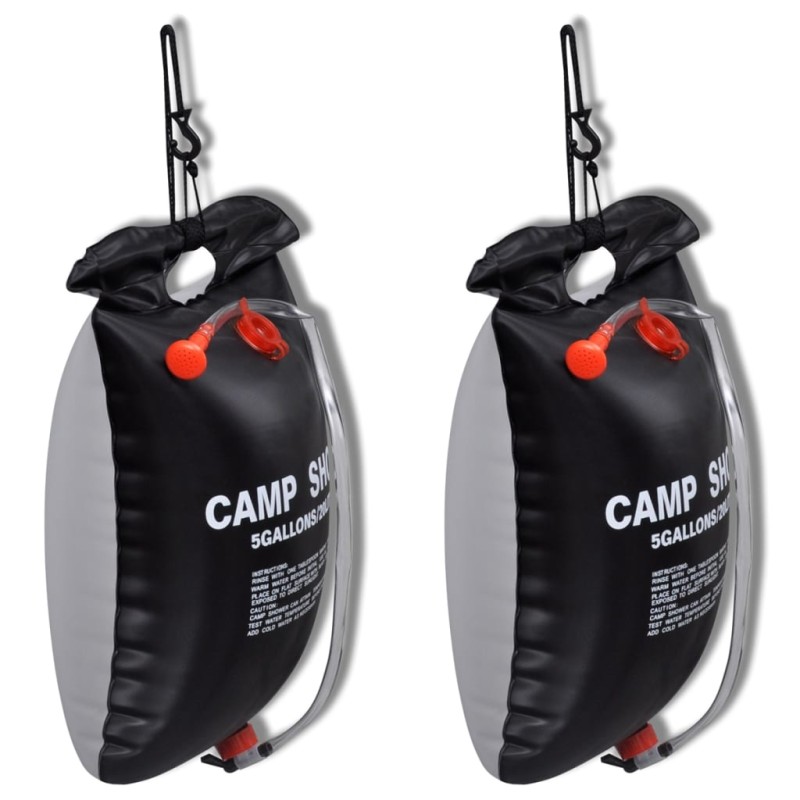 vidaXL Ducha solar portátil de camping 20 L 2 unidades vidaXL Ducha solar portátil de camping 20 L 2 unidades