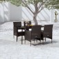vidaXL Juego de comedor de jardín 5 piezas con cojines negro vidaXL Juego de comedor de jardín 5 piezas con cojines negro