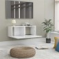 vidaXL Mueble TV madera contrachapada blanco brillante 80x30x30 cm vidaXL Mueble TV madera contrachapada blanco brillante 80x30x30 cm