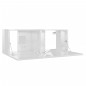 vidaXL Mueble TV madera contrachapada blanco brillante 80x30x30 cm vidaXL Mueble TV madera contrachapada blanco brillante 80x30x30 cm