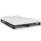vidaXL Estructura de cama de palés madera maciza pino gris 140x200 cm