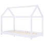 vidaXL Estructura de cama infantil madera maciza pino blanco 70x140 cm vidaXL Estructura de cama infantil madera maciza pino blanco 70x140 cm