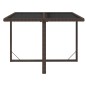 vidaXL Mesa de jardín ratán sintético y vidrio marrón 109x107x74 cm vidaXL Mesa de jardín ratán sintético y vidrio marrón 109x107x74 cm