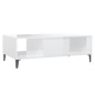 vidaXL Mesa de centro madera contrachapada blanco brillo 103,5x60x35cm