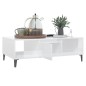 vidaXL Mesa de centro madera contrachapada blanco brillo 103,5x60x35cm