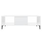 vidaXL Mesa de centro madera contrachapada blanco brillo 103,5x60x35cm