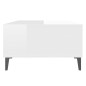 vidaXL Mesa de centro madera contrachapada blanco brillo 103,5x60x35cm