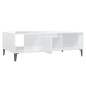 vidaXL Mesa de centro madera contrachapada blanco brillo 103,5x60x35cm