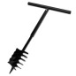 vidaXL Taladro de tierra con mango triple espiral acero negro 180 mm vidaXL Taladro de tierra con mango triple espiral acero negro 180 mm