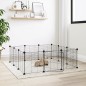 vidaXL Jaula para mascotas de 12 paneles puerta acero negro 35x35cm