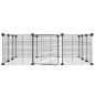 vidaXL Jaula para mascotas de 12 paneles puerta acero negro 35x35cm