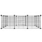vidaXL Jaula para mascotas de 12 paneles puerta acero negro 35x35cm
