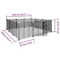 vidaXL Jaula para mascotas de 12 paneles puerta acero negro 35x35cm