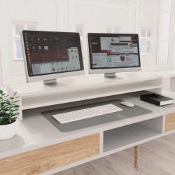 vidaXL Soporte para pantalla madera contrachapada blanco 100x24x13 cm