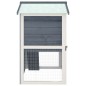 vidaXL Jaula conejera con 3 puertas madera gris vidaXL Jaula conejera con 3 puertas madera gris