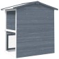 vidaXL Jaula conejera con 3 puertas madera gris vidaXL Jaula conejera con 3 puertas madera gris