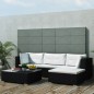 vidaXL Set de muebles de jardín 5 pzas y cojines ratán sintético negro vidaXL Set de muebles de jardín 5 pzas y cojines ratán sintético negro