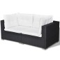 vidaXL Set de muebles de jardín 5 pzas y cojines ratán sintético negro vidaXL Set de muebles de jardín 5 pzas y cojines ratán sintético negro