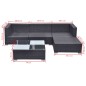 vidaXL Set de muebles de jardín 5 pzas y cojines ratán sintético negro vidaXL Set de muebles de jardín 5 pzas y cojines ratán sintético negro