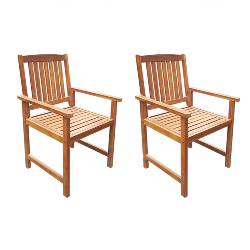 vidaXL Sillas de jardín 2 unidades madera maciza acacia marrón vidaXL Sillas de jardín 2 unidades madera maciza acacia marrón