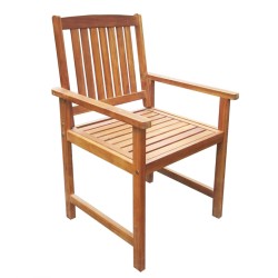 vidaXL Sillas de jardín 2 unidades madera maciza acacia marrón