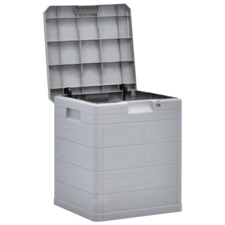 vidaXL Caja de almacenamiento de jardín 90 L gris claro