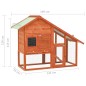 vidaXL Conejera madera maciza de abeto 140x63x120 cm vidaXL Conejera madera maciza de abeto 140x63x120 cm